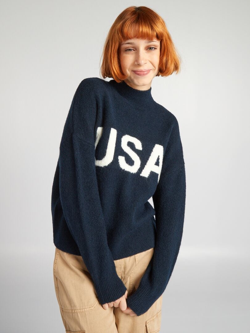 Jersey de punto jacquard - azul