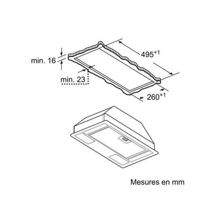 Hotte groupe filtrant - Siemens - iQ100 LB53NAA30 - 49.3 cm - 25.7 cm - Extraction et recirculation