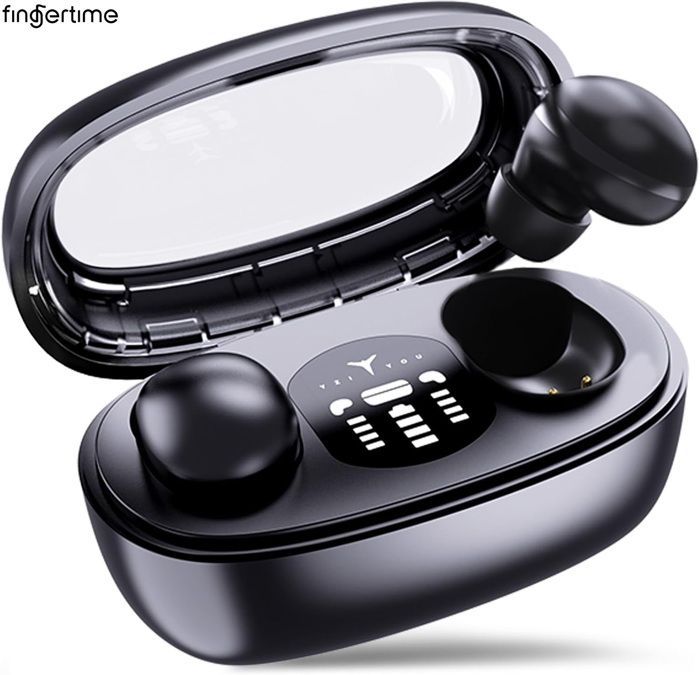 Ecouteurs Bluetooth sans Fil 5.4 avec HiFi Stéréo Réduction du bruit 45 Heures d'autonomie LED Pour iOS Android Sport Noir
