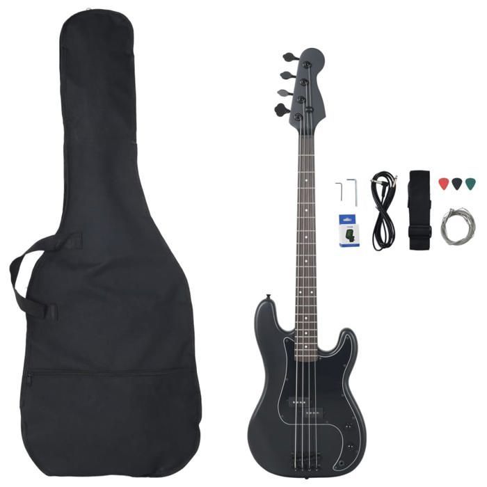 Bajo eléctrico para principiantes - vidaXL - Negro mate - 4/4 46
