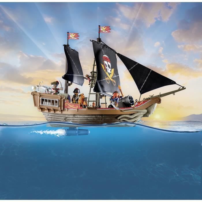 PLAYMOBIL 71530 Bateau pirates, 137 pièces dont 3 personnages, Les Pirates, Jeu de rôle créatif, Dès 4 ans