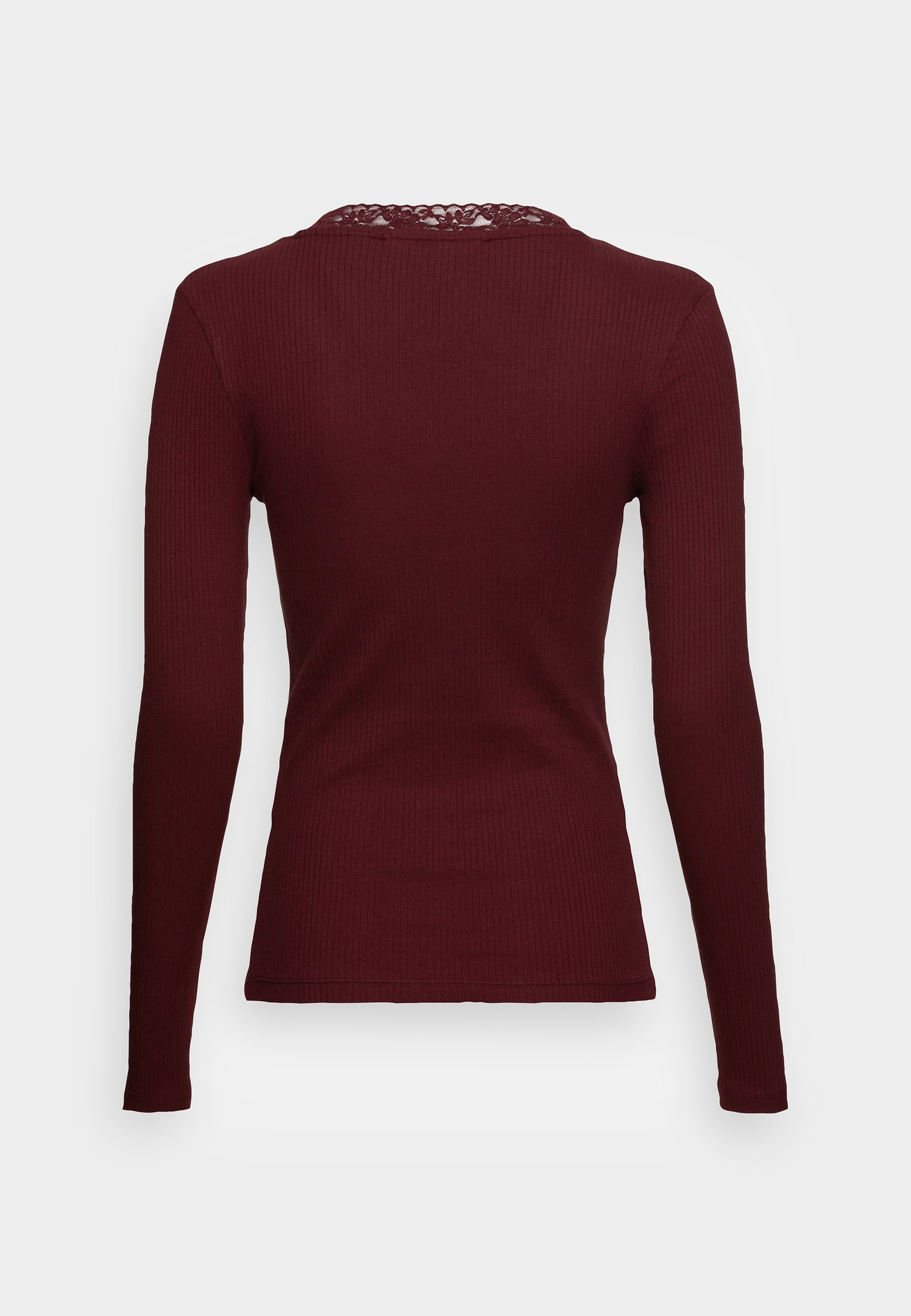 Vero Moda Tall VMHELSINKI DEEP V NECK - Top met lange mouwen - port royale