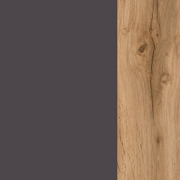 Lincoln washbasin, 80 cm, matt grey/wotan oak