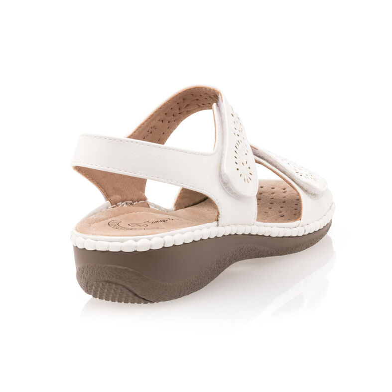 Weiße Damensandalen / Zehenfreie Schuhe