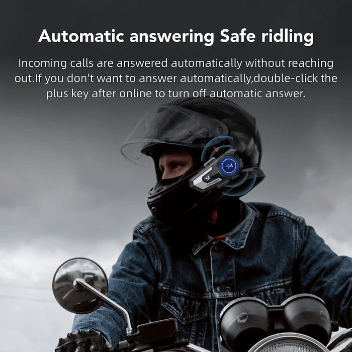 Motorcycle Helmet, Built-in Bluetooth Motorcycle Helmet, Bluetooth Helmet, Ski Helmet, 90 Hours Playtime, Slim Tweeter, 1000mAh Battery