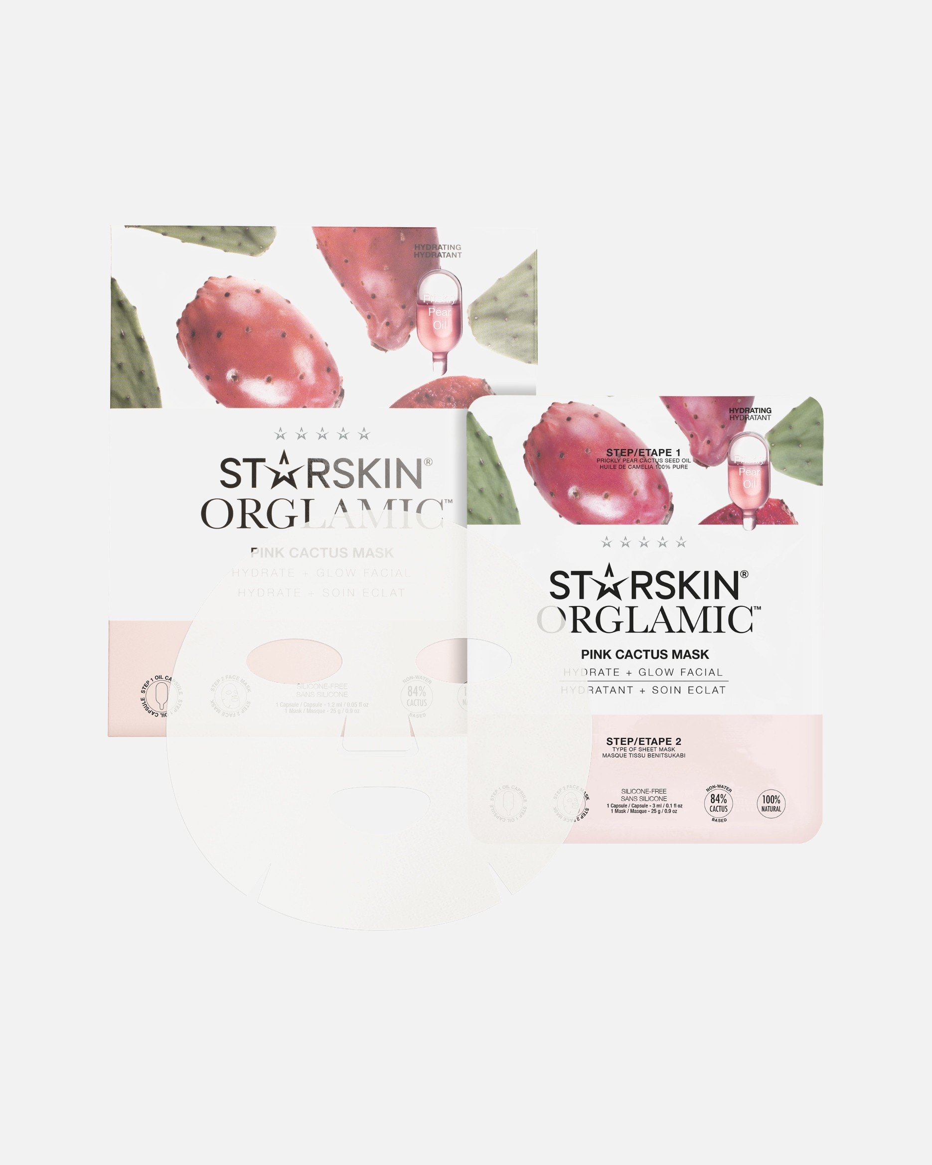 STARSKIN® sejas maska Orglamic™ Pink Cactus – 1 gab.