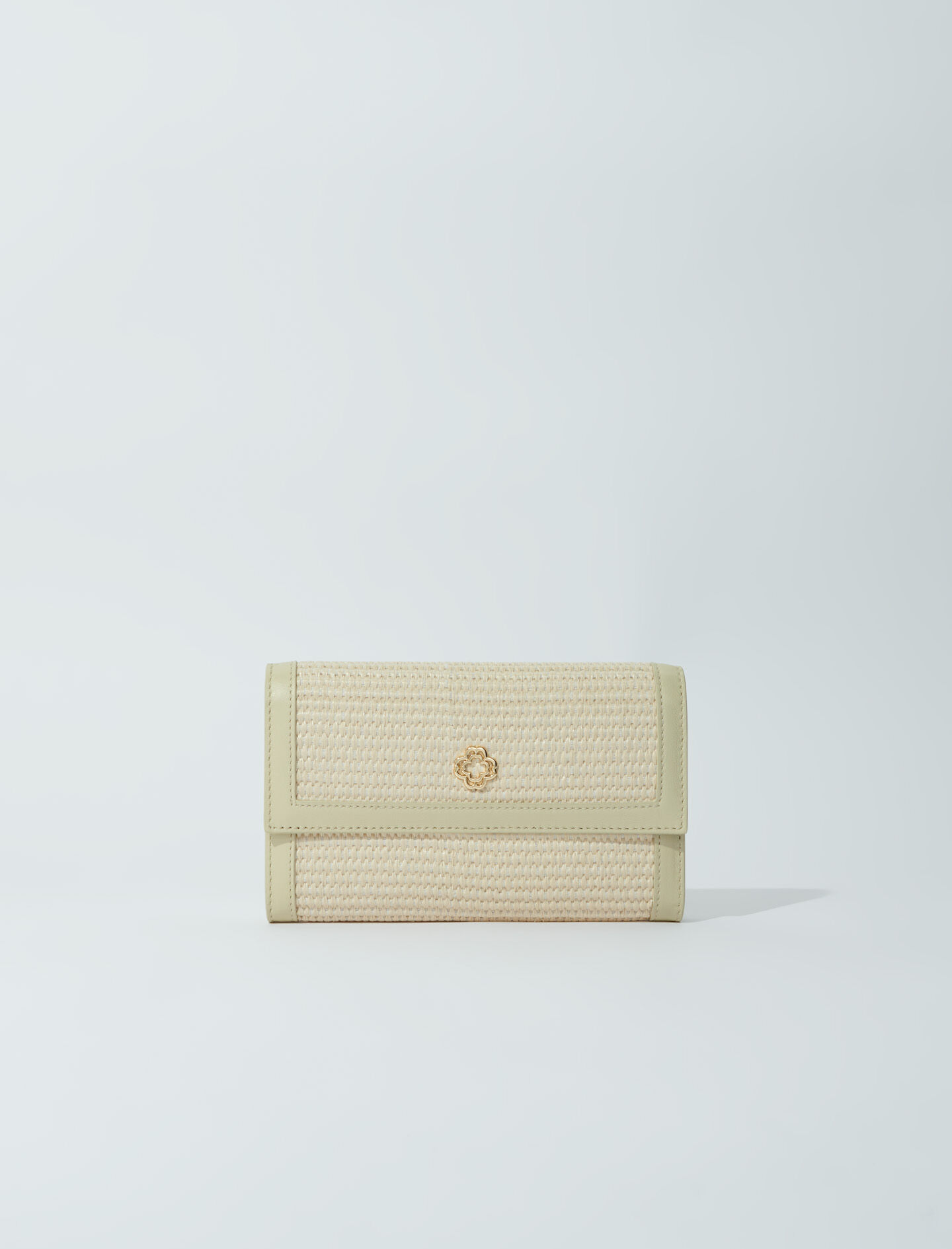 Lompakko raffiakuvioisella ketjulla - Beige
