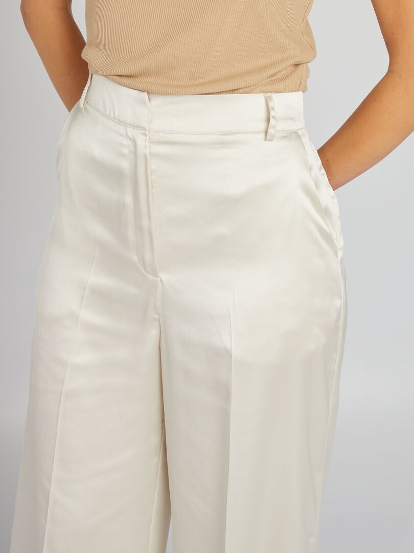 Pantalones de satén - BLANCOS