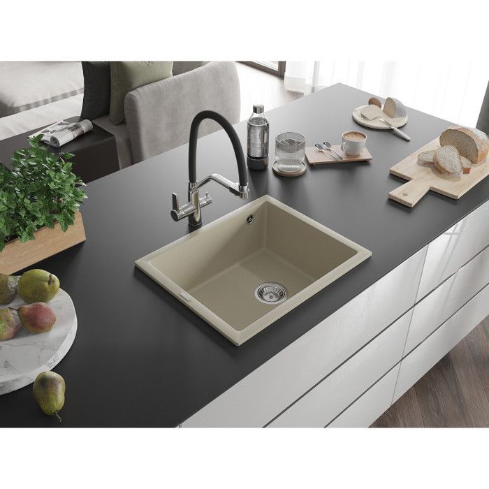 Mexen Pedro Einzelbecken-Granitspüle 560 x 460 mm, Beige - 6508561000-69