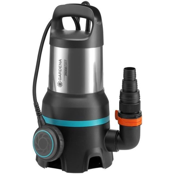 Pompa di drenaggio acque sporche GARDENA 25000L 1100W – Portata massima 25000 l/h e pressione massima 1,1 bar – Garanzia estesa di 5 anni (9046-20)