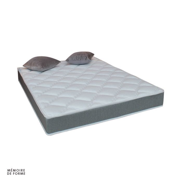 Colchón de espuma viscoelástica, gris jaspeado - Firme - 140x190cm - Doble