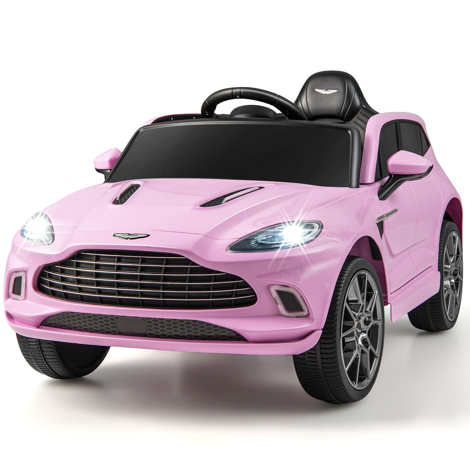 COSTWAY Elektryczny samochód dla dzieci 12V Aston Martin, z zamykanymi drzwiami i diodami LED