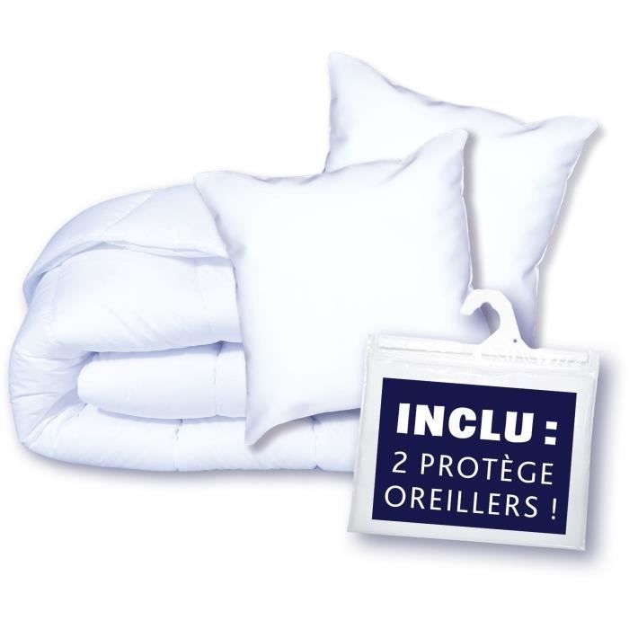 Set copripiumino 220x240 cm + 2 cuscini 60x60 cm + 2 federe 60x60 cm - Imbottitura 100% poliestere - 350 g/m² - bianco - DODO