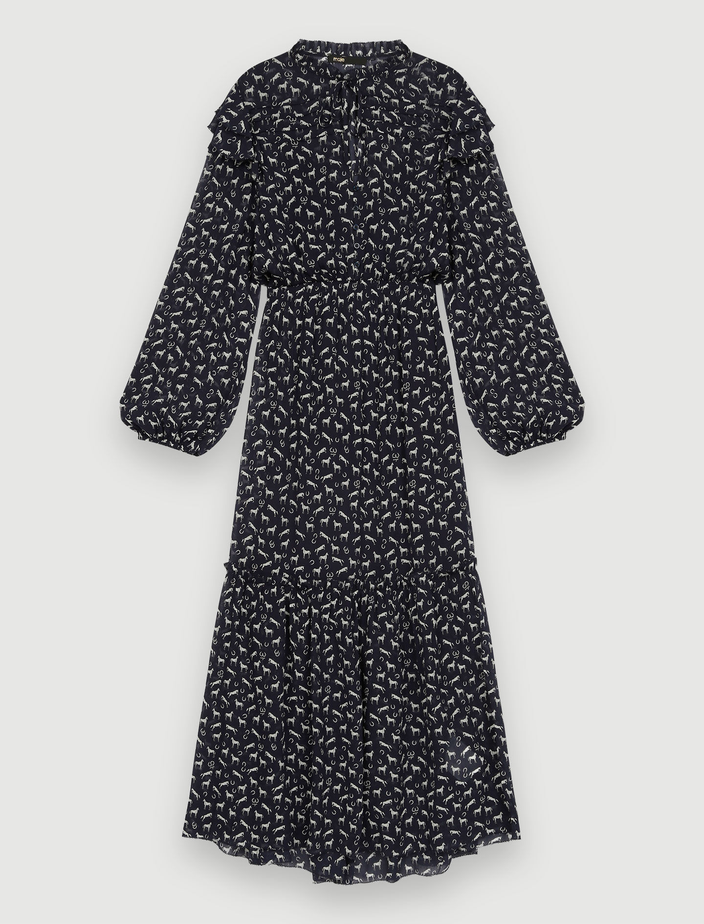 Rochie din șifon lurex imprimat - Chevaux Marine