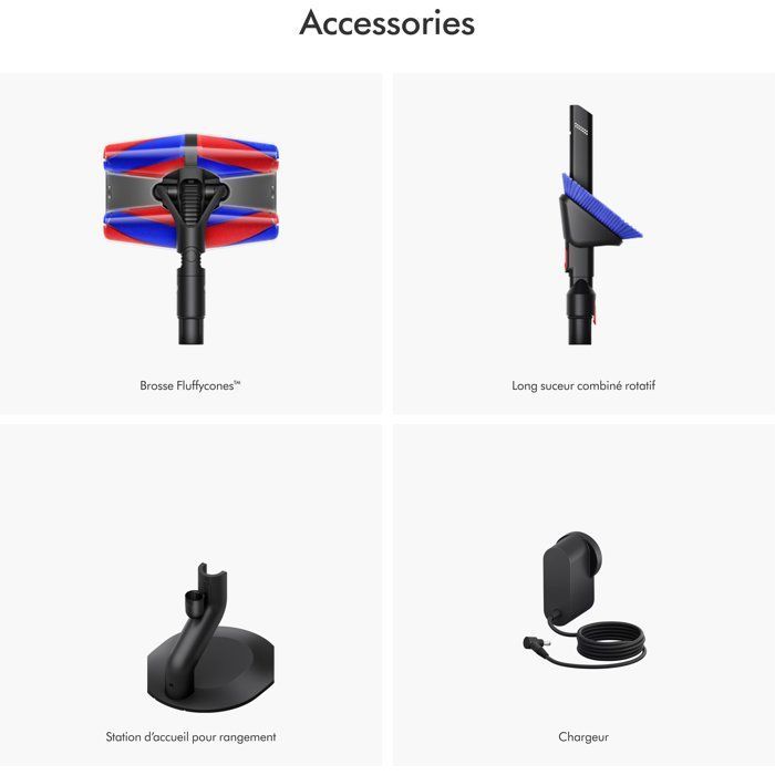 DYSON PENCILVAC Fluffycones - Aspirateur Balai sans fil - Léger et maniable - Brosse multidirectionnelle - Poids 1,8 kg
