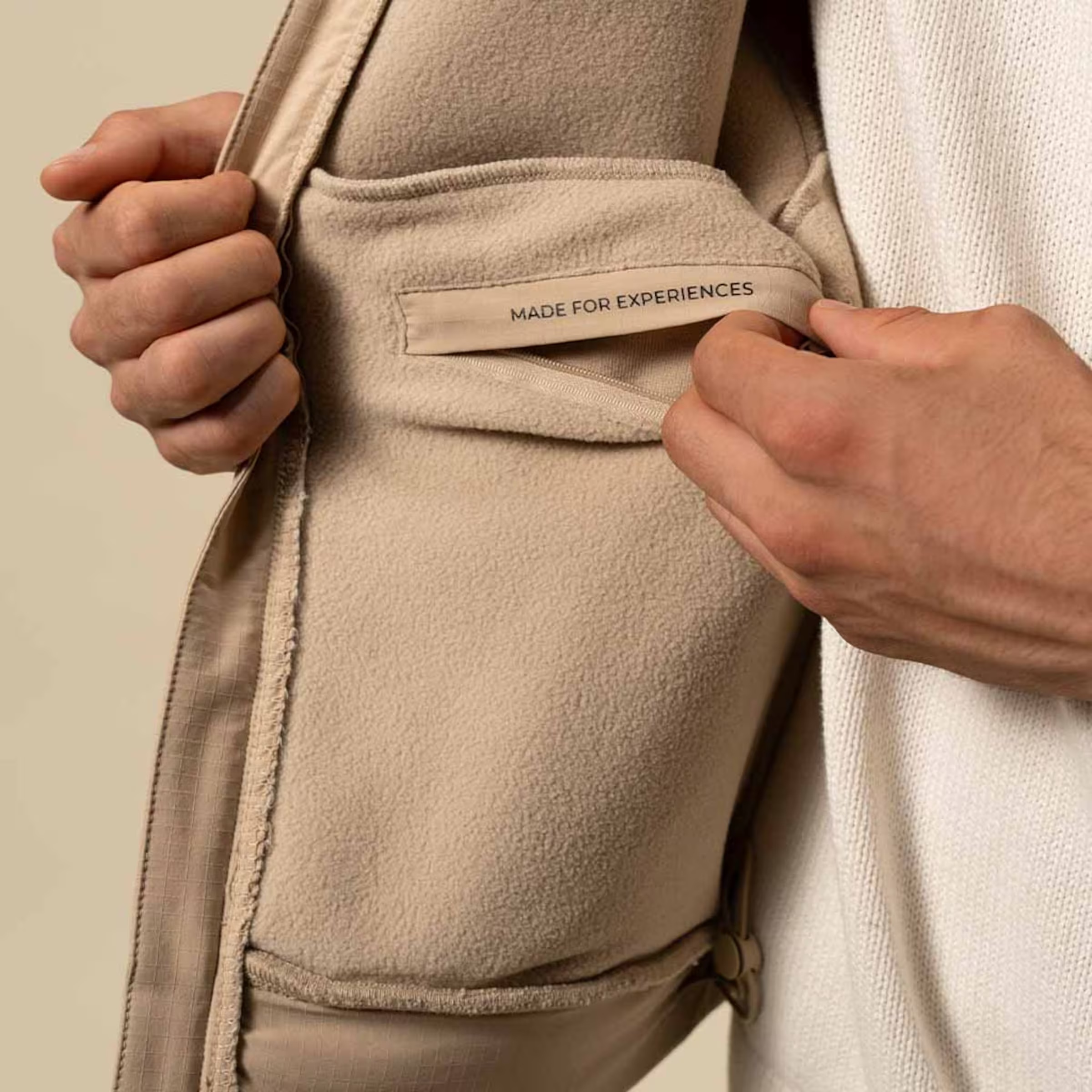 Veste polaire de tous les jours couleur grès