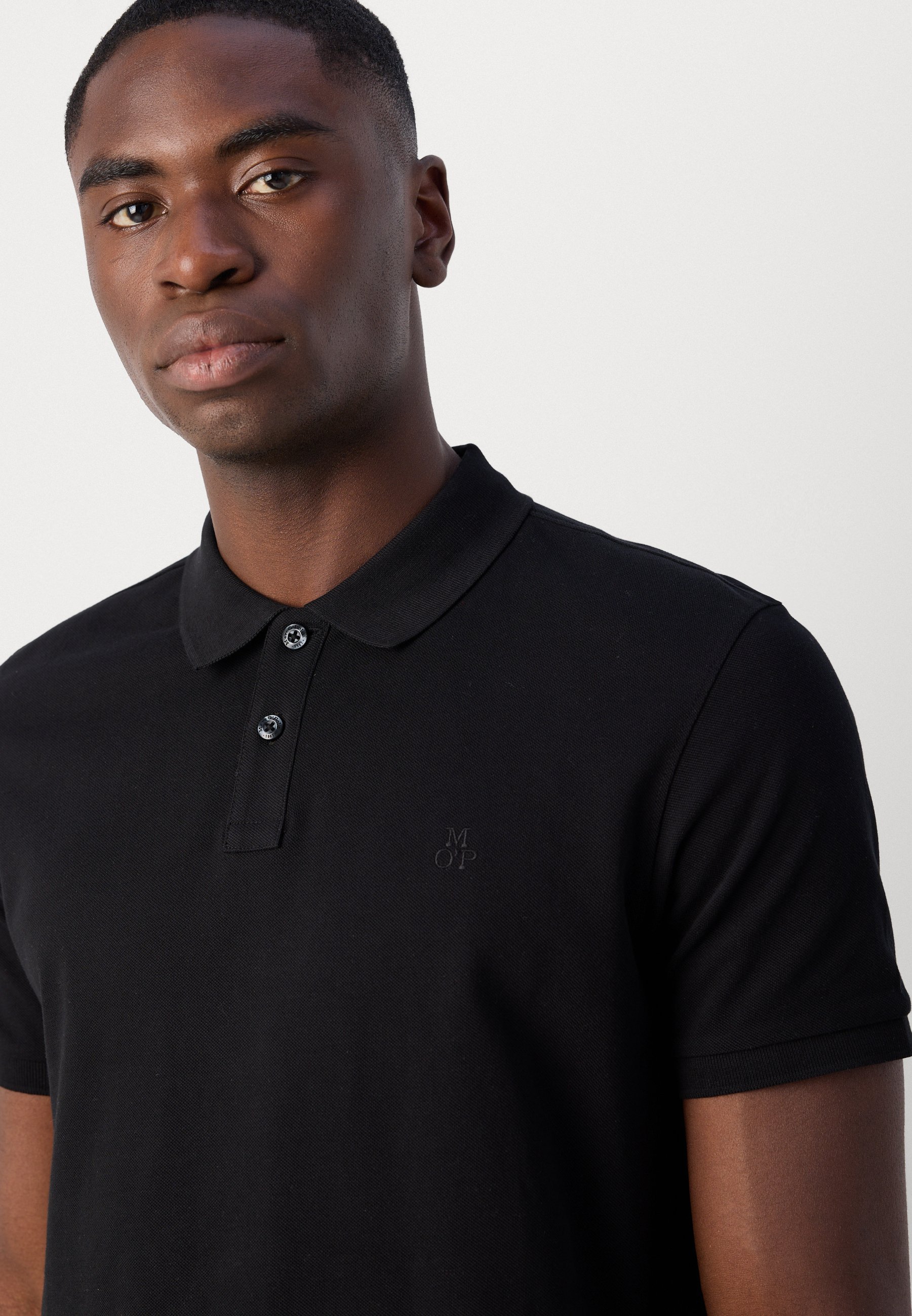 Marc O'Polo Kurzarm-Poloshirt – schwarz