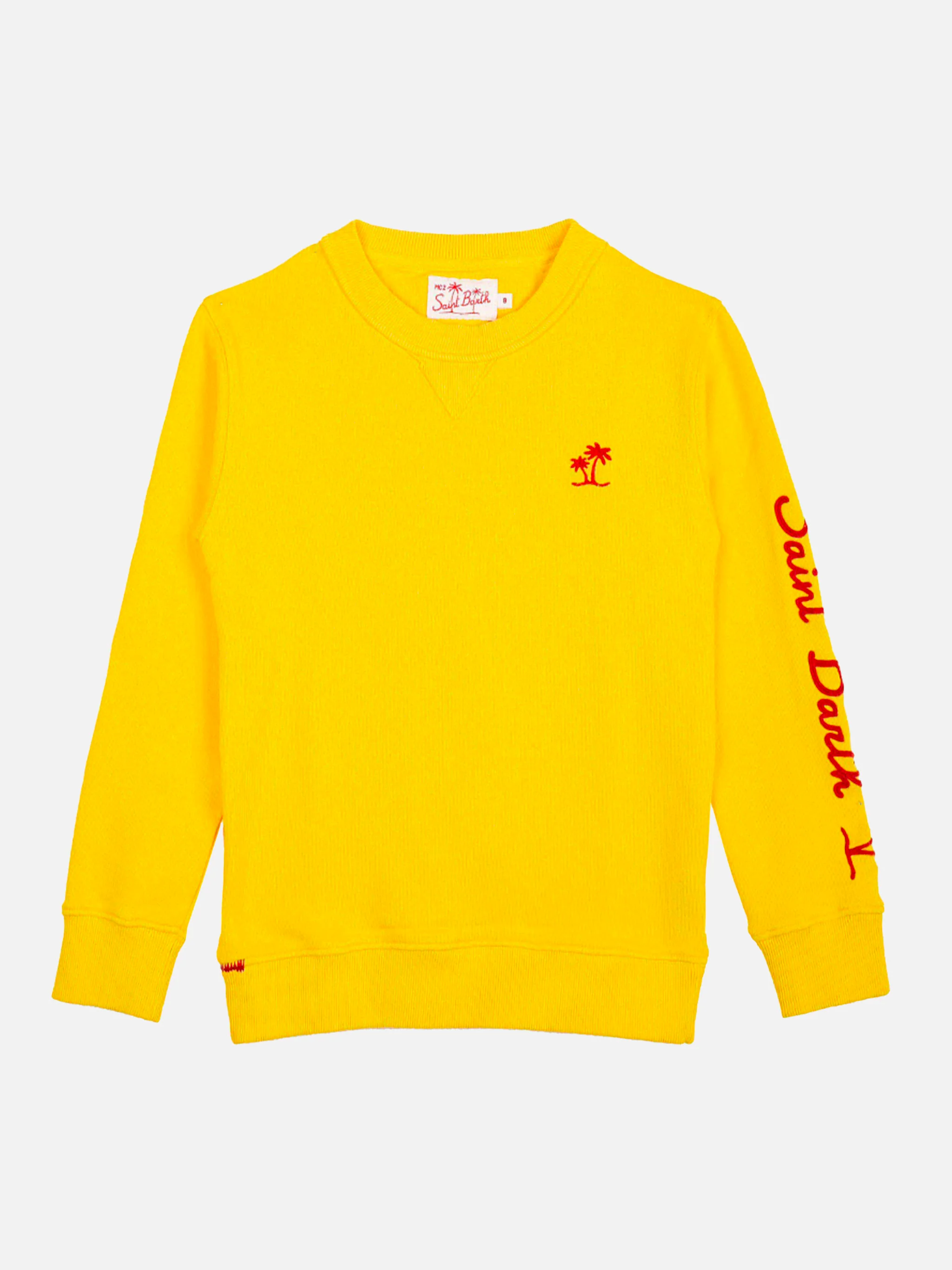 Gelbes Baumwoll-Sweatshirt für Kinder mit Stickerei