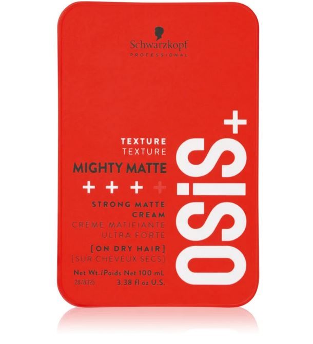 „Mighty Matte“ itin stiprus matinį efektą suteikiantis kremas Plaukų lakai ir plaukų geliai