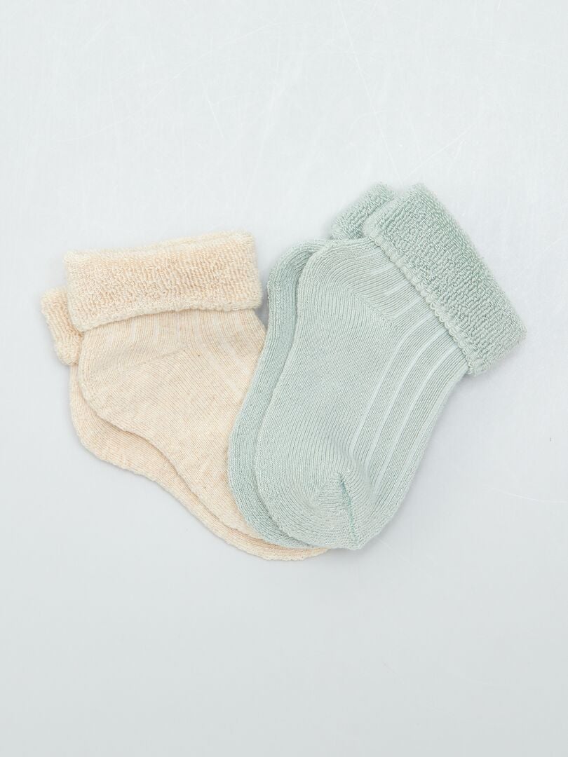 Conjunto de 2 pares de meias de malha bouclé - AZUL