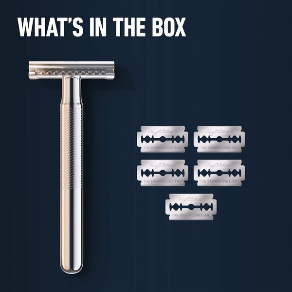 Sistem za britje King C. Gillette Double Edge Safety Razor<br>Vključuje 5 rezil