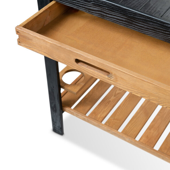 Houten grillwagen