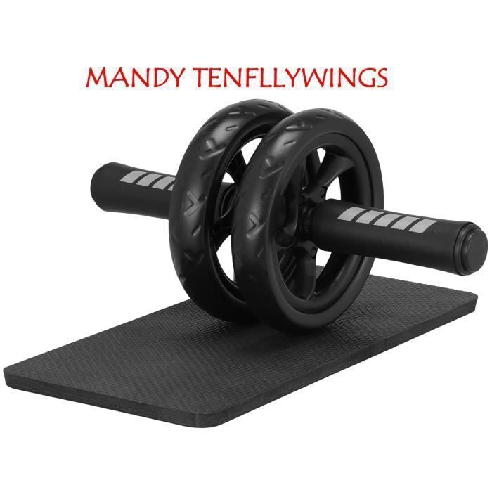 Ruota per esercizi addominali, kit per allenamento addominale con tappetino spesso, per attrezzature fitness e sportive, rullo addominale a doppio scorrimento