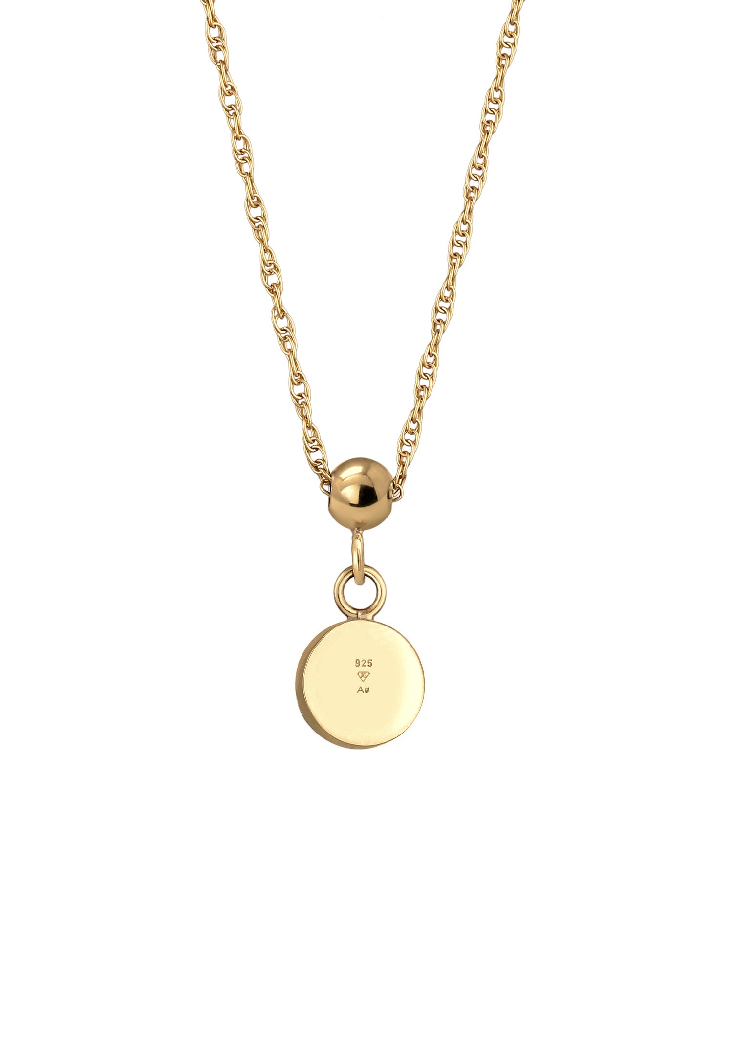 Elli PREMIUM Collier court pierre de naissance avril cristal de roche 925 argent sterling doré