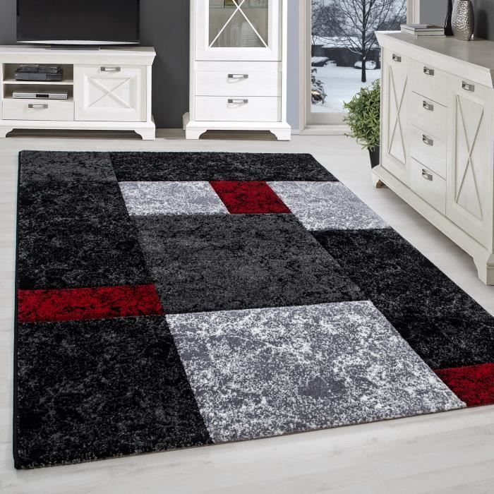 Tapis Moderne Salon - ADELINE - Rouge - 200 x 290 cm - 100% Polypropylène - SIMPEX