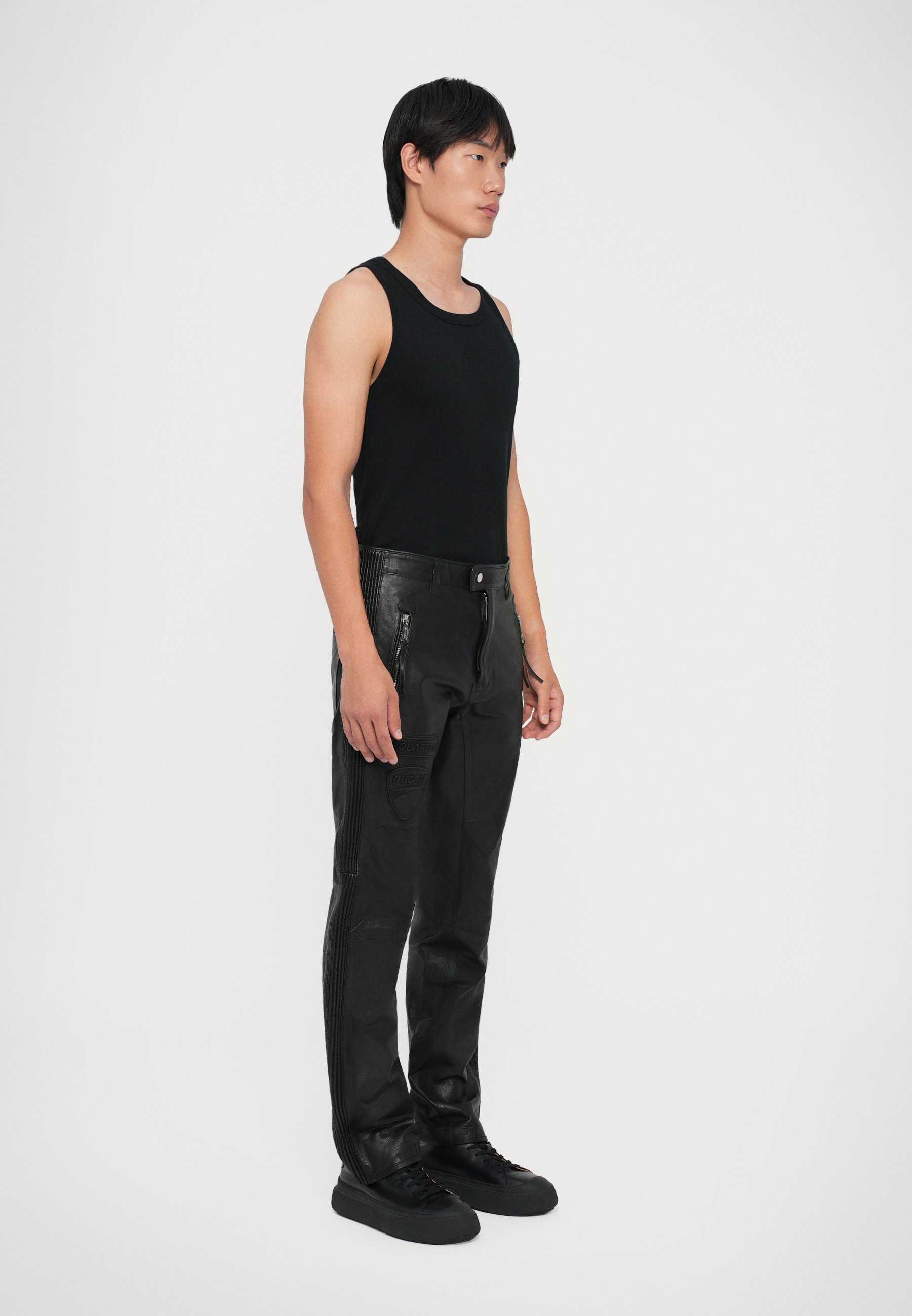 Dsquared2 DUCATI PÜKSID - Nahkpüksid - mustad