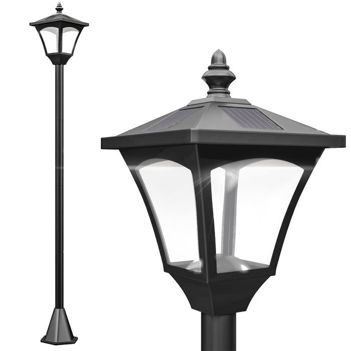 Outsunny - Luminária externa - Plástico - 15x15x120cm - Preta