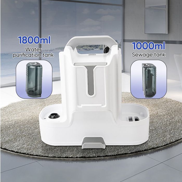 Shampouineuse 450W Nettoyeur de Tapis avec 6 têtes d'aspiration + Double Réservoirs 1.8L/1L Aspirateur Nettoyeur à eau pour Canapé