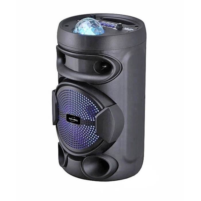 INOVALLEY KA02 BOWL - Altoparlante Bluetooth con luci da 400 W - Funzione Karaoke - Sfera caleidoscopica a LED multicolore - Porte USB e Micro-SD