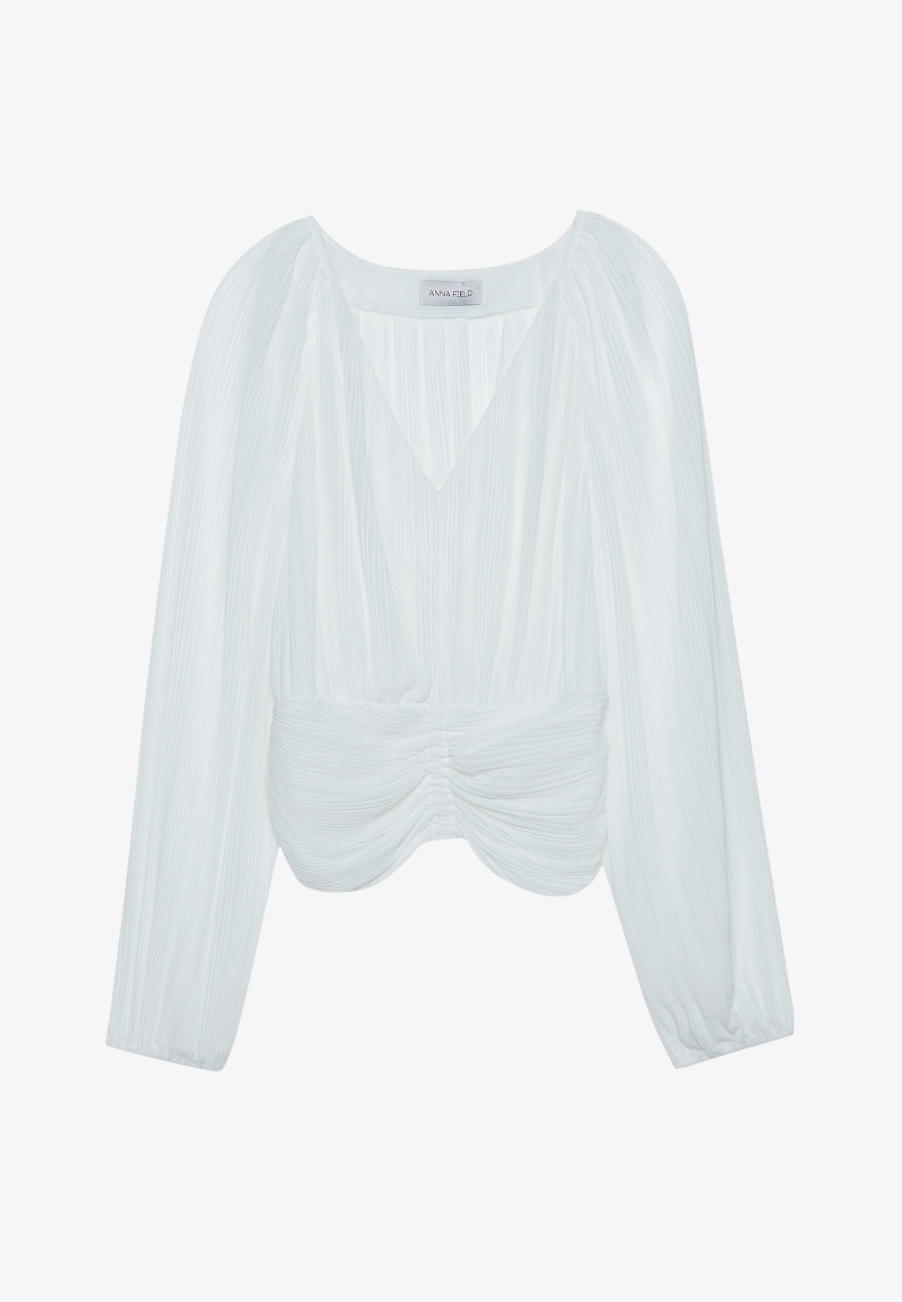 Anna Field Kurze, plissierte Tunika - Bluse - cremeweiß