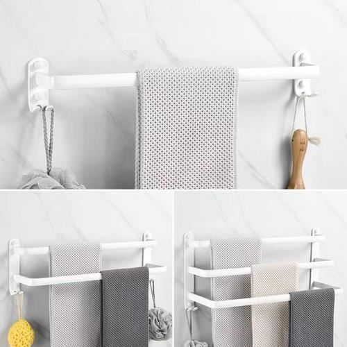 GULOVEJ® Wall-Mounted Towel Rack, Bathroom Hotel 3 Towel Holder Shelf, White