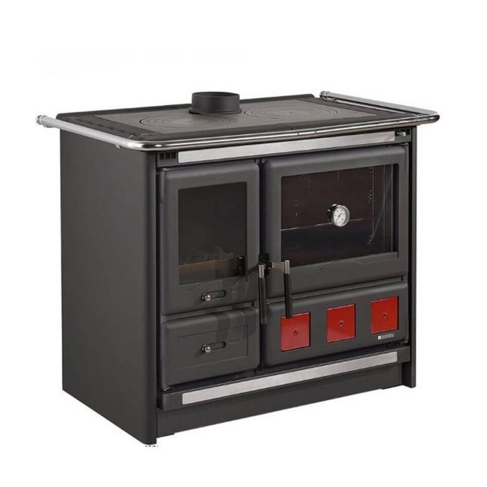 Nordica Extraflame 11kW Antraciet Zwarte Houtkachel - ROSAXXL.16ACIERNOIRANTHRA