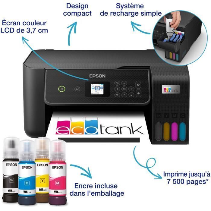 A4-Multifunktionsdrucker – EPSON – EcoTank ET-2870 – WLAN – Tintenpatronen – 3 Jahre Tinte inklusive
