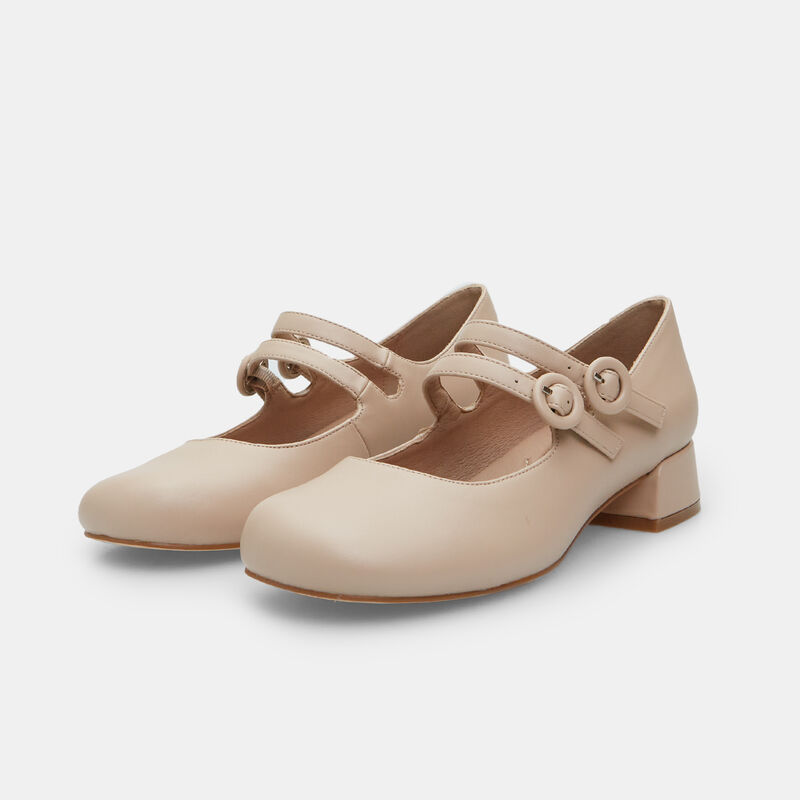 Baleriny damskie na obcasie 2,5 cm