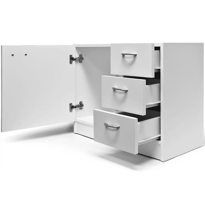 Ensemble de meubles de salle de bain blanc Meuble sous-lavabo et colonne de salle de bain Armoire haute
