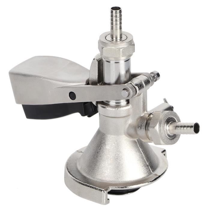 Acoplador para barril de cerveza - Accesorio dispensador de acero inoxidable - Gris - Para barriles de cerveza y refrescos de cola