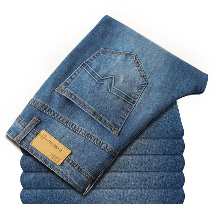 Lente Nieuwe Katoenen Blauwe Jeans Heren Hoogwaardige Merk Denim Broek Zachte Herenbroek Herfst Jeans Mode Grote Maat 40