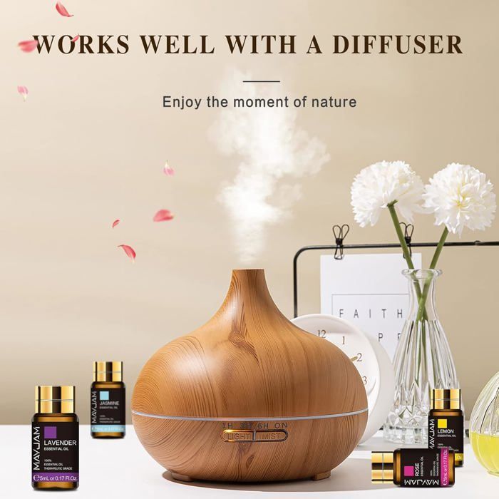 Set de aceites esenciales para aromaterapia: jazmín, eucalipto, vainilla, menta, sándalo, perfumados, 35 piezas.