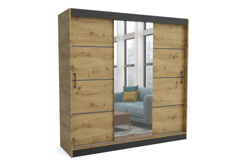 Szafa garderoba przesuwna WINDSOR 200 cm TOMY ARTISAN