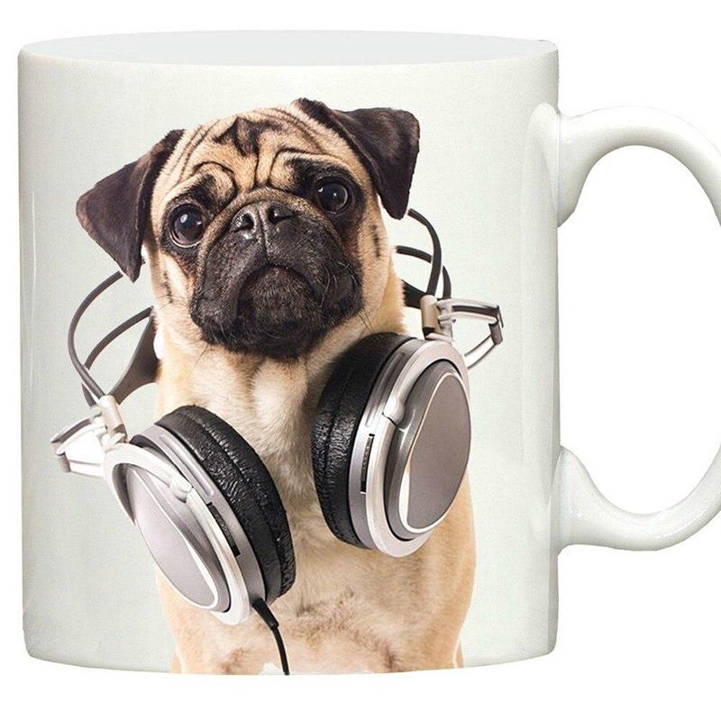 Musik Welpen Hunde Bulldoggen Tassen Milch Reise Bierbecher Porzellan Kaffeetasse Teetassen