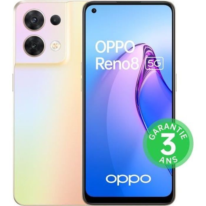 Smartphone OPPO Reno8 de 256 GB, 5G, color oro brillante, pantalla de 6,4