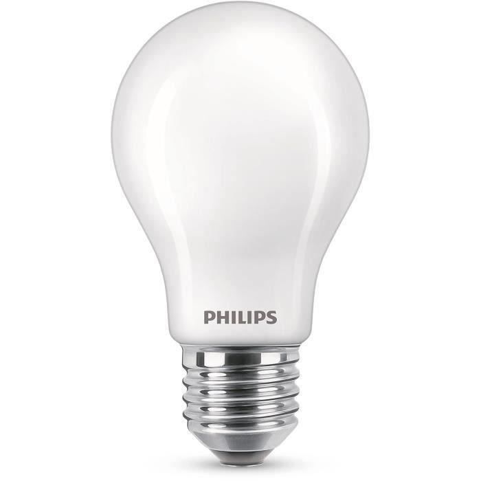 Bombilla LED Philips, equivalente a 75W, E27, luz blanca fría, no regulable, cristal, paquete de 2