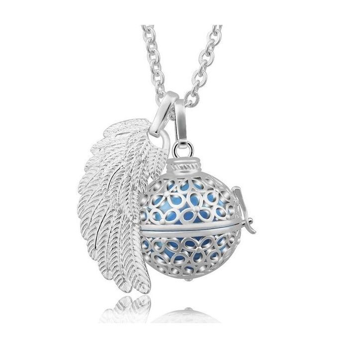 Bola de grossesse aile d'ange et cage fleurs boule bleue