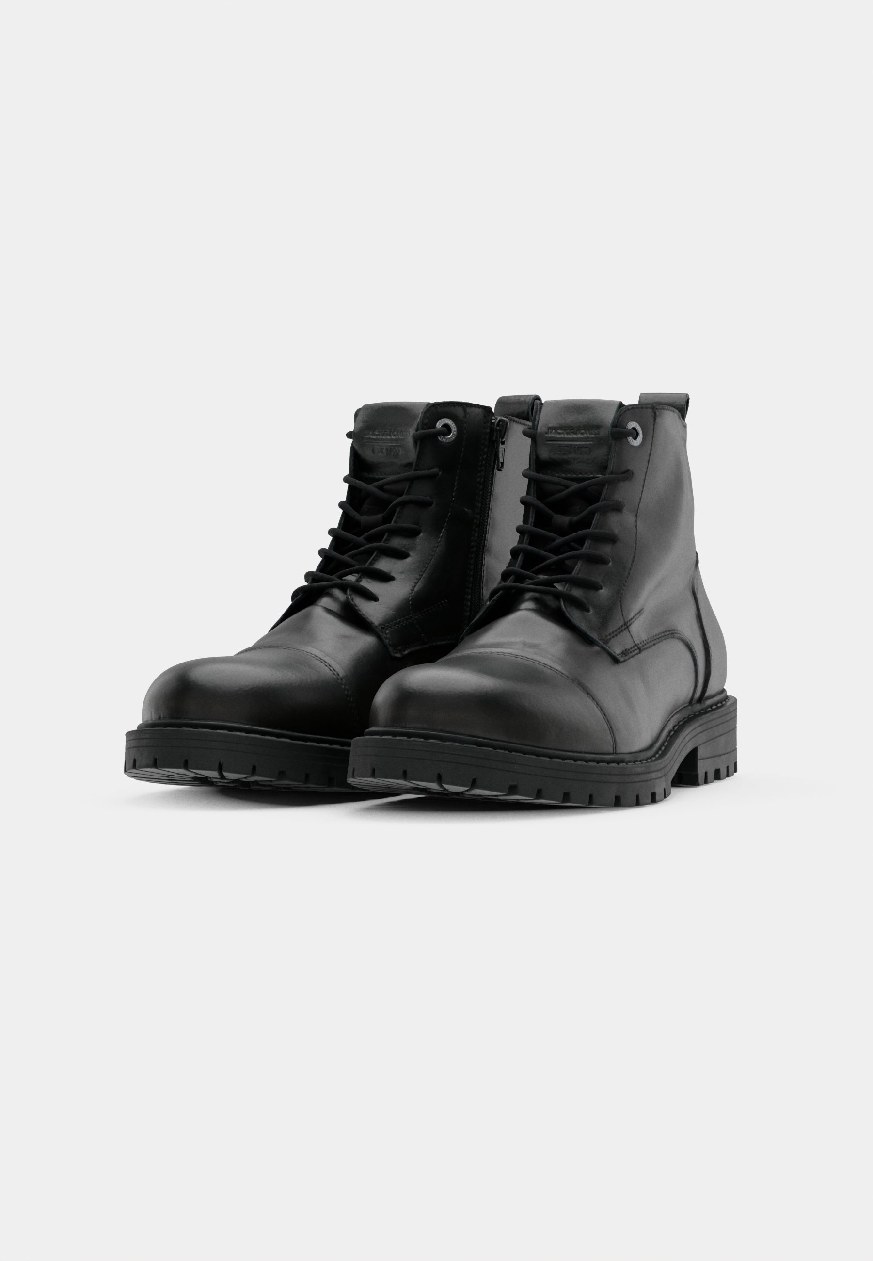 Jack & Jones JFWTREMOR BOOT - Enkellaarsjes met vetersluiting - antraciet