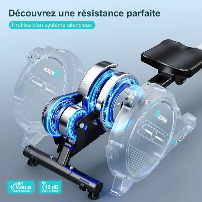 Máquina de Remo Magnético - RIKSION - HCQ-H300-R - 16 Níveis de Resistência - 160 kg - Tela LCD