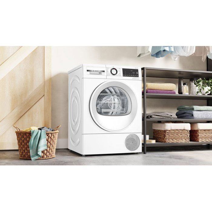 Secadora con bomba de calor BOSCH Serie 6 WQG13500FR - 9 kg - Inducción - 60 cm de ancho - Clase D - Blanca
